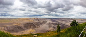 Outlook over the desolate plains of open air strip mining of lignite in Garzweiler