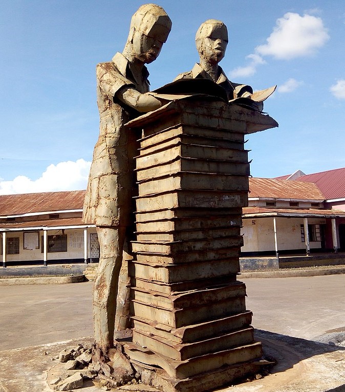 metal made peace monument